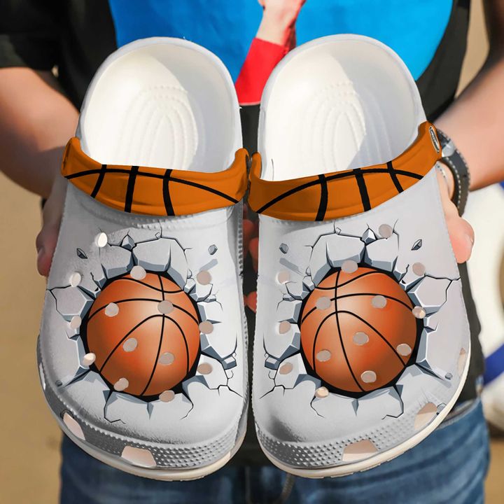 Basketball Wall Crack Ball Crocs Clog Shoes