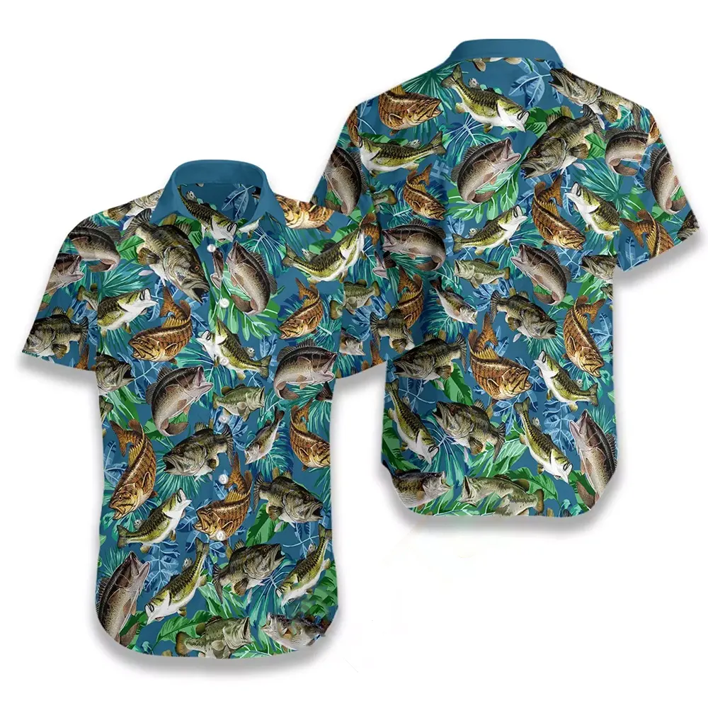 Bass Fish Seamless Pattern Hawaiian shirts 7 Bass Fish Seamless Pattern Hawaiian shirts