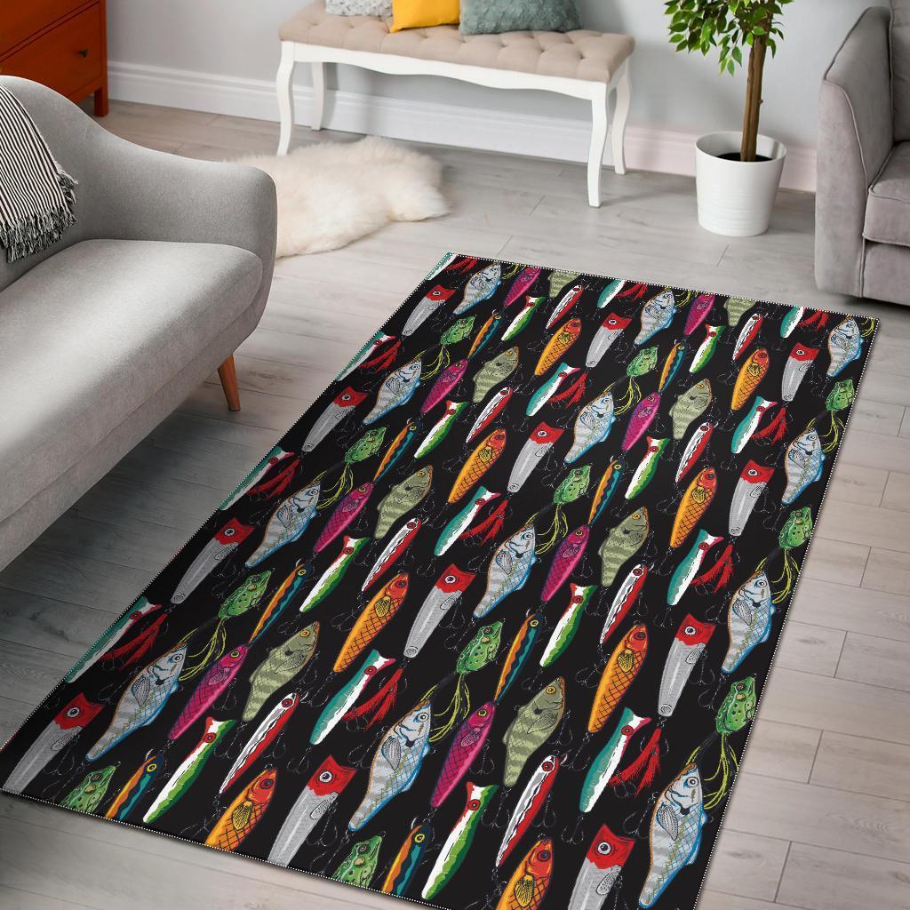 Bass Fishing Bait Print Pattern Area Limited Edition Rug 6 Bass Fishing Bait Print Pattern Area Limited Edition Rug