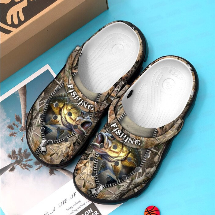 Bass Fishing Hunting Crocs Clog Shoes