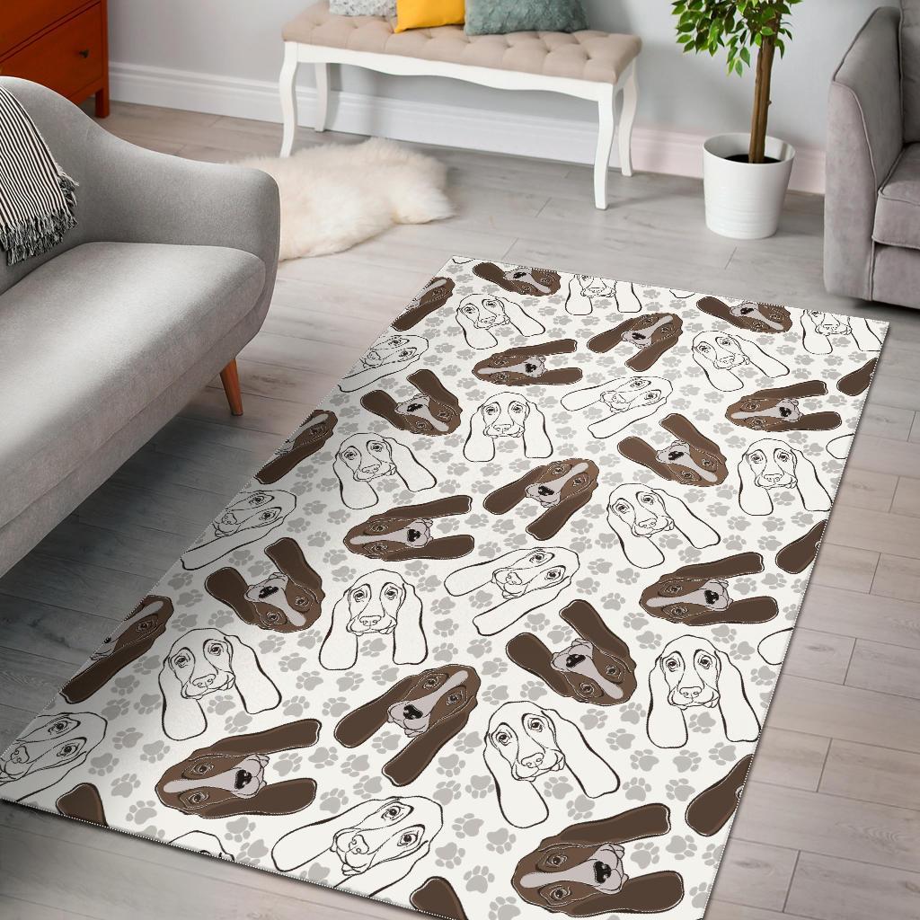 Basset Hound Dog Pattern Print Area Limited Edition Rug 3 Basset Hound Dog Pattern Print Area Limited Edition Rug