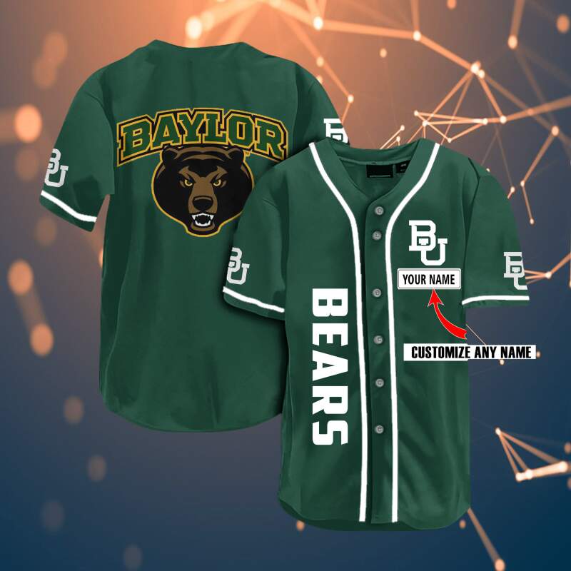 Baylor Bears Personalized Name Ncaa Fans Team 3d Customization Gifts Baseball Jersey