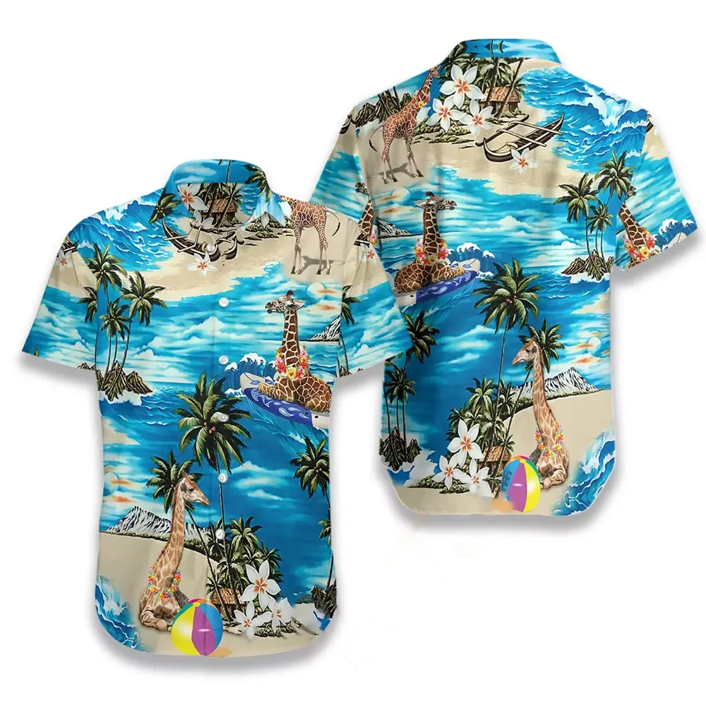 Beach Hawaii Giraffe Hawaiian shirts