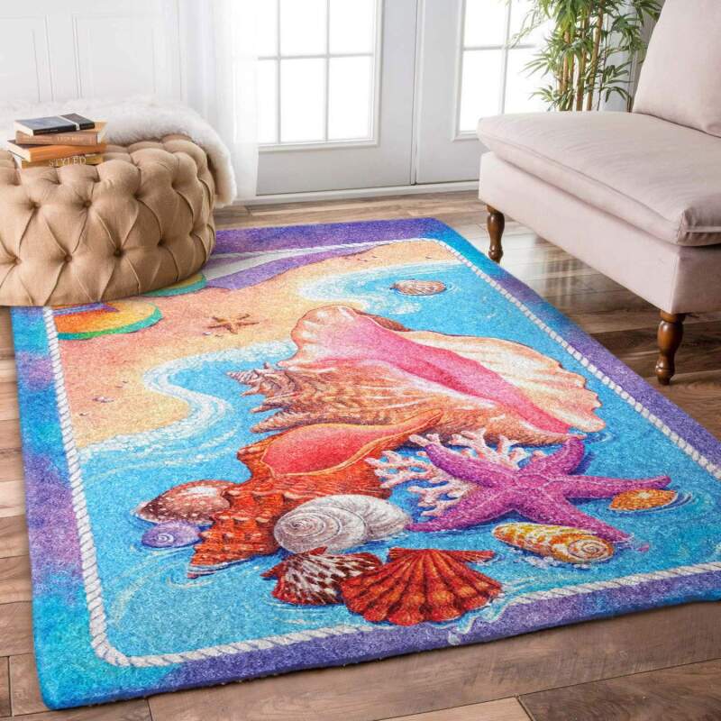 Beautiful Seashells On The Beach Limited Edition Rug