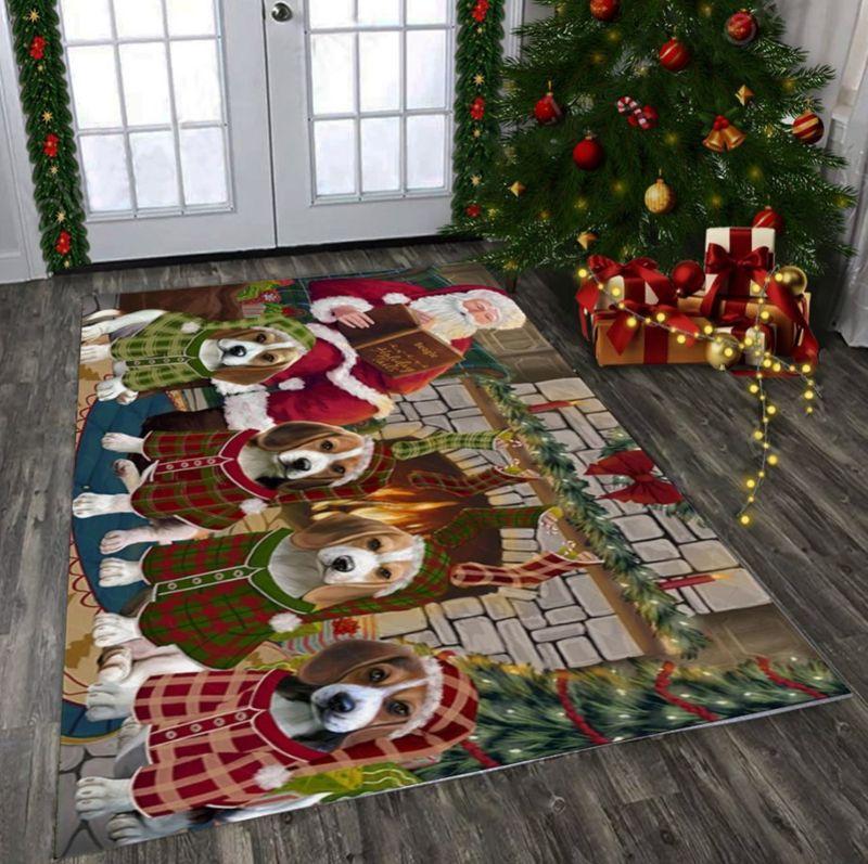 Beagle Holiday Tails Rectangle Limited Edition Rug 5 Beagle Holiday Tails Rectangle Limited Edition Rug