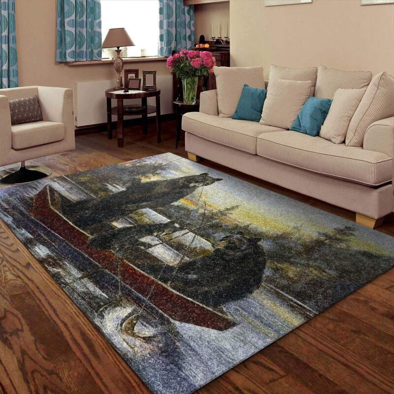 Retro Bear Family Fishing Limited Edition Rug