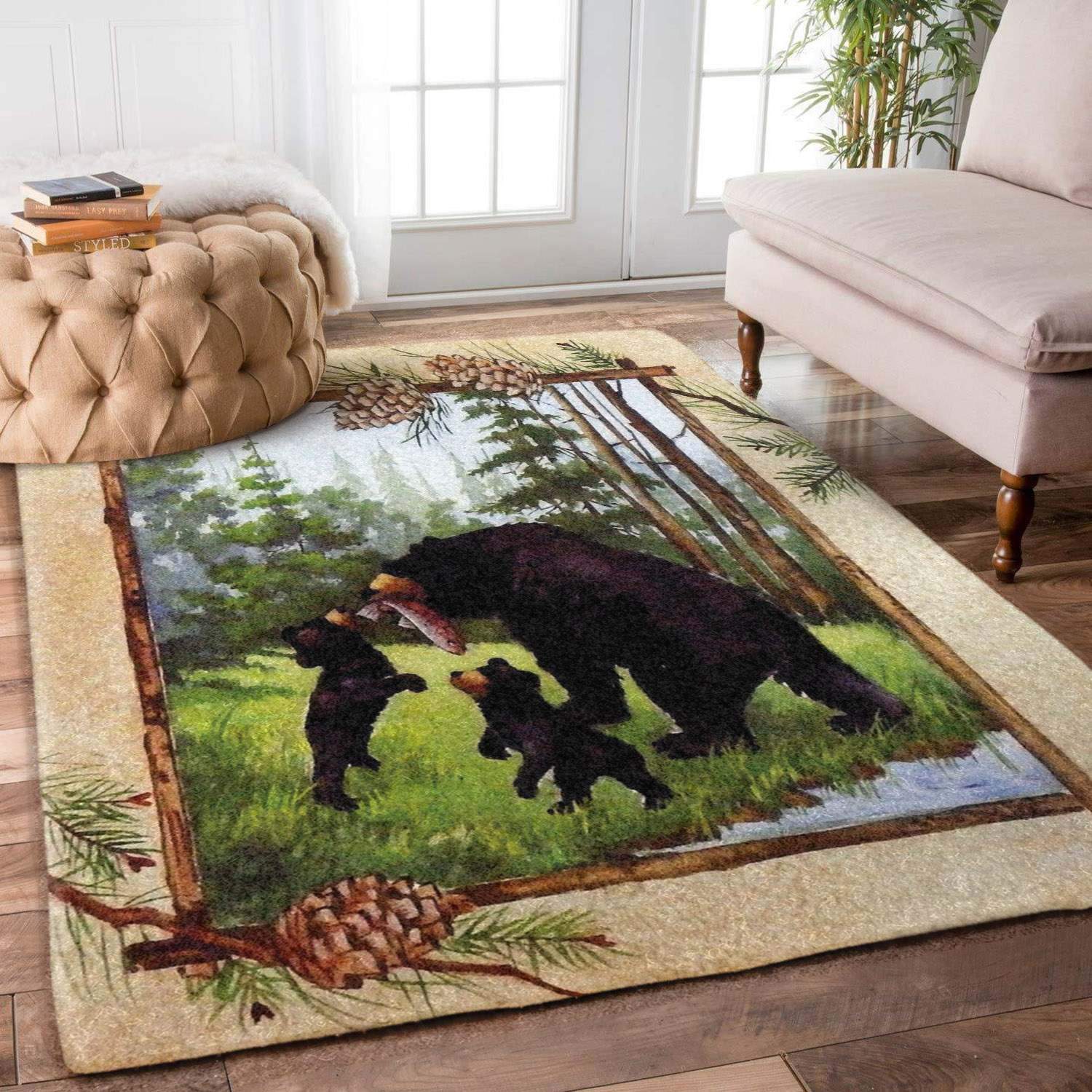 Bear Family In The Wood Vintage Limited Edition Rug