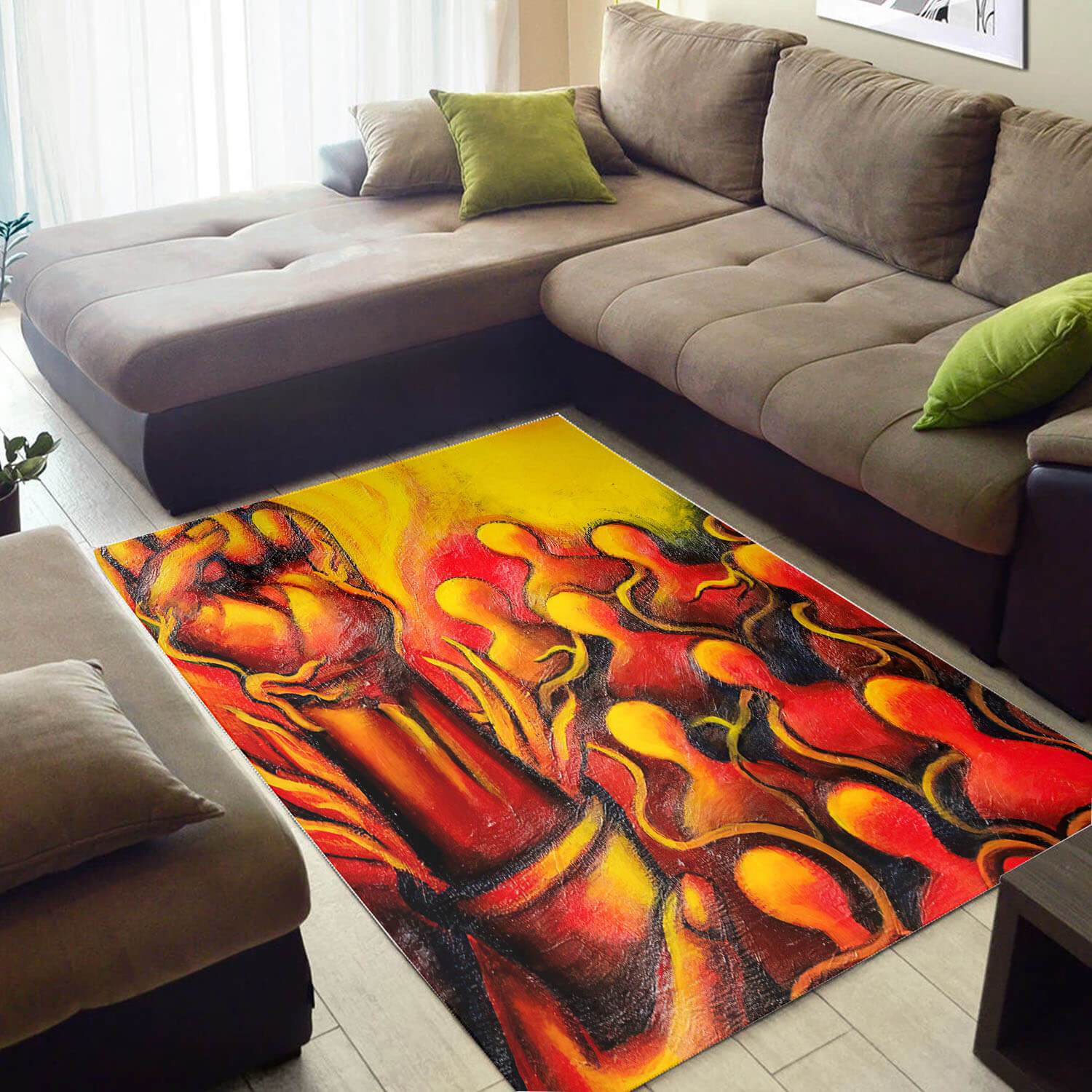 Beautiful African American Cute Inspired Afro Lady Carpet Style Rug