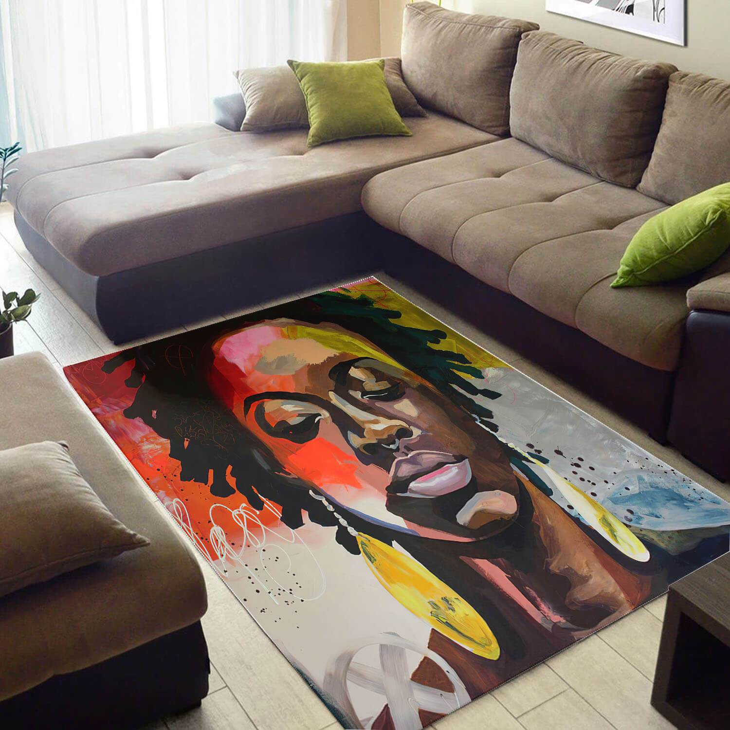 Beautiful African Cute Afro American Melanin Woman Carpet Inspired Living Room Rug 4 Beautiful African Cute Afro American Melanin Woman Carpet Inspired Living Room Rug