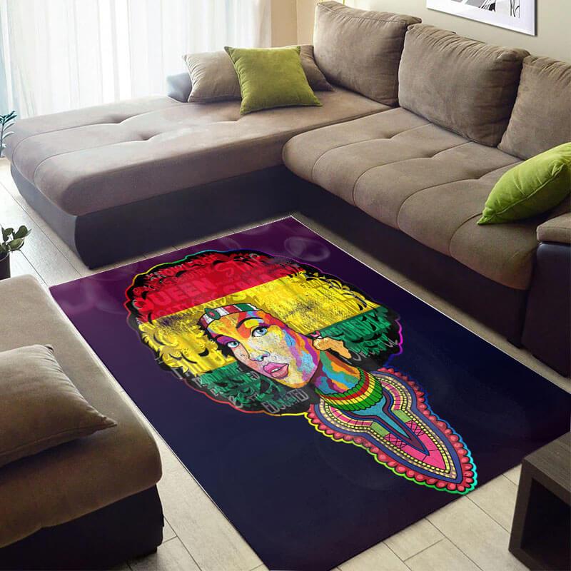 Beautiful African Cute Afro American Queen Design Floor Inspired Living Room Rug 6 Beautiful African Cute Afro American Queen Design Floor Inspired Living Room Rug
