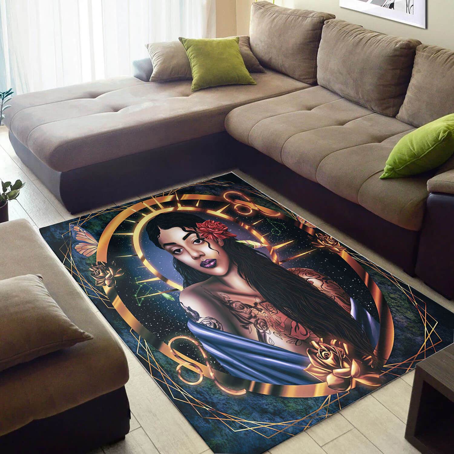 Beautiful African Fancy Afro American Melanin Girl Large Room Rug 1 Beautiful African Fancy Afro American Melanin Girl Large Room Rug