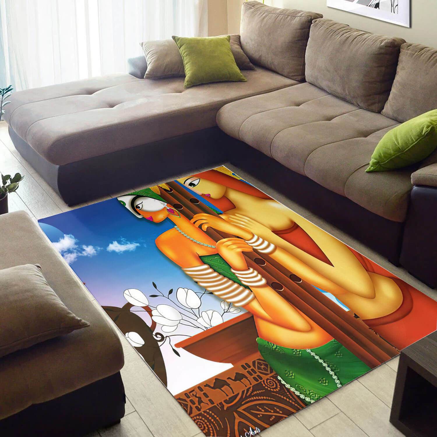 Beautiful African Style Afro Lady Design Floor Carpet Inspired Living Room Rug 2 Beautiful African Style Afro Lady Design Floor Carpet Inspired Living Room Rug