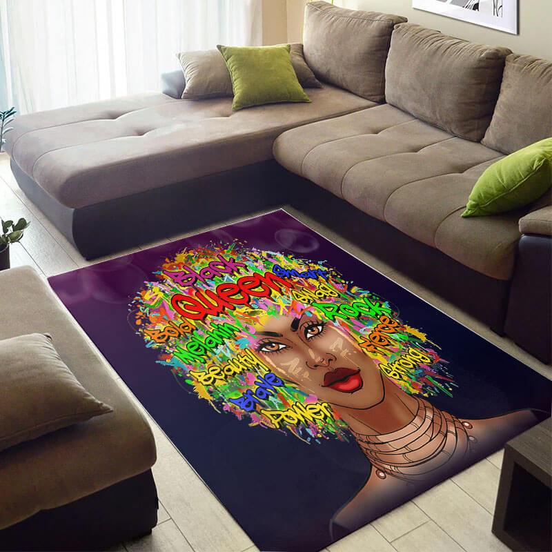 Beautiful African Style American Art Afro Girl Area Rug 1 Beautiful African Style American Art Afro Girl Area Rug