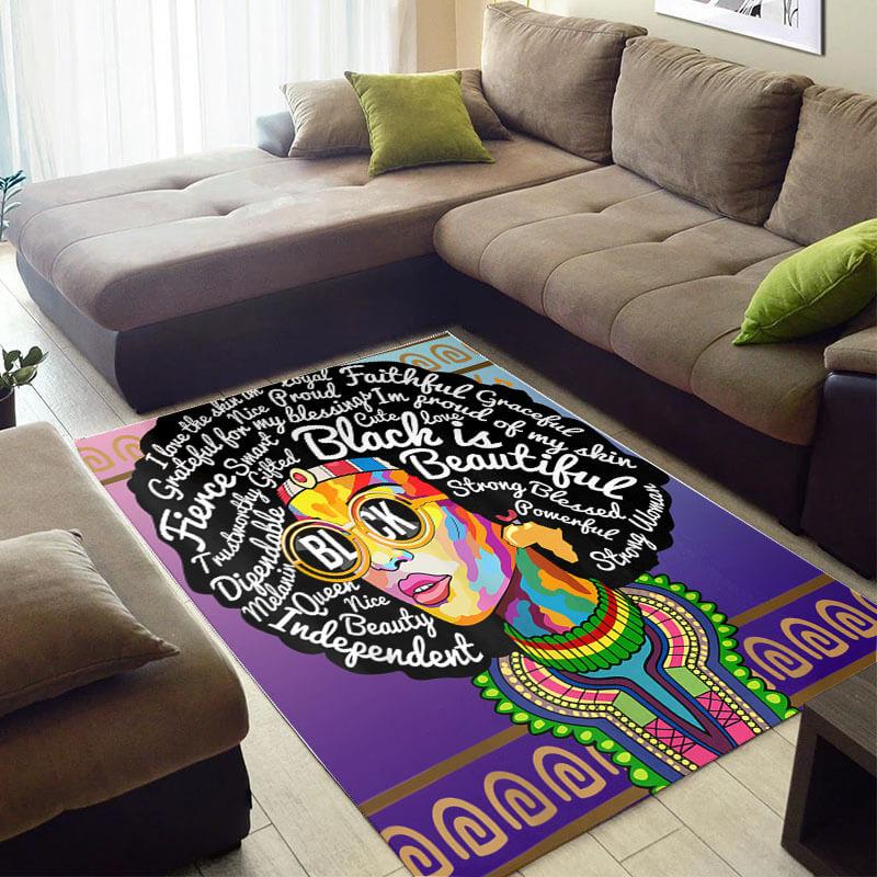 Beautiful African Style Black Queen Large Carpet Living Room Rug 2 Beautiful African Style Black Queen Large Carpet Living Room Rug