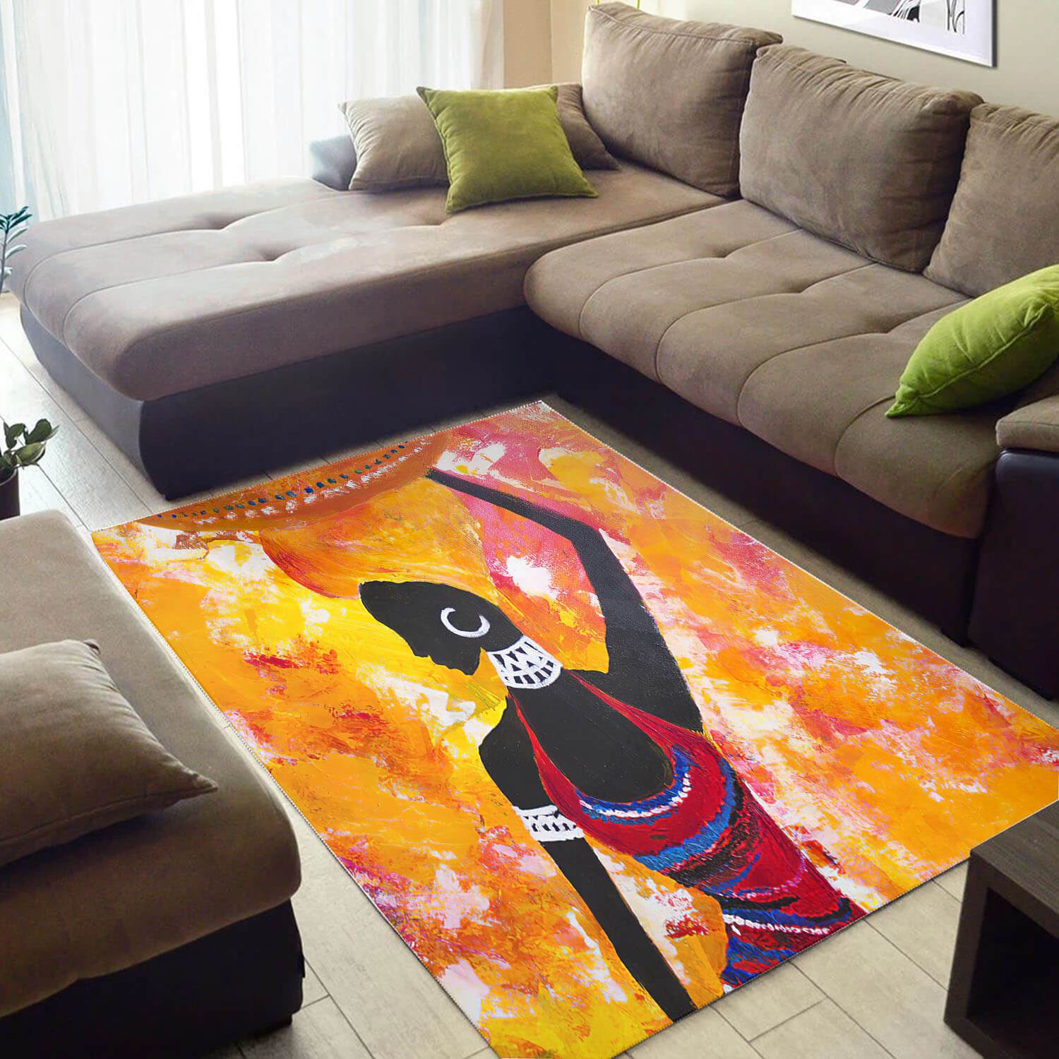 Beautiful African American Girl Carpet-themed Home Rug