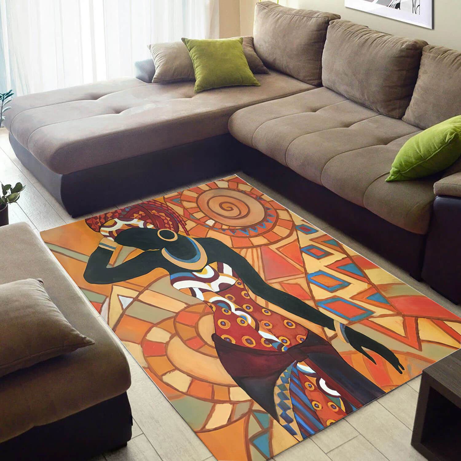 Beautiful African Style Fancy American Black Art Woman Carpet House Rug 2 Beautiful African Style Fancy American Black Art Woman Carpet House Rug