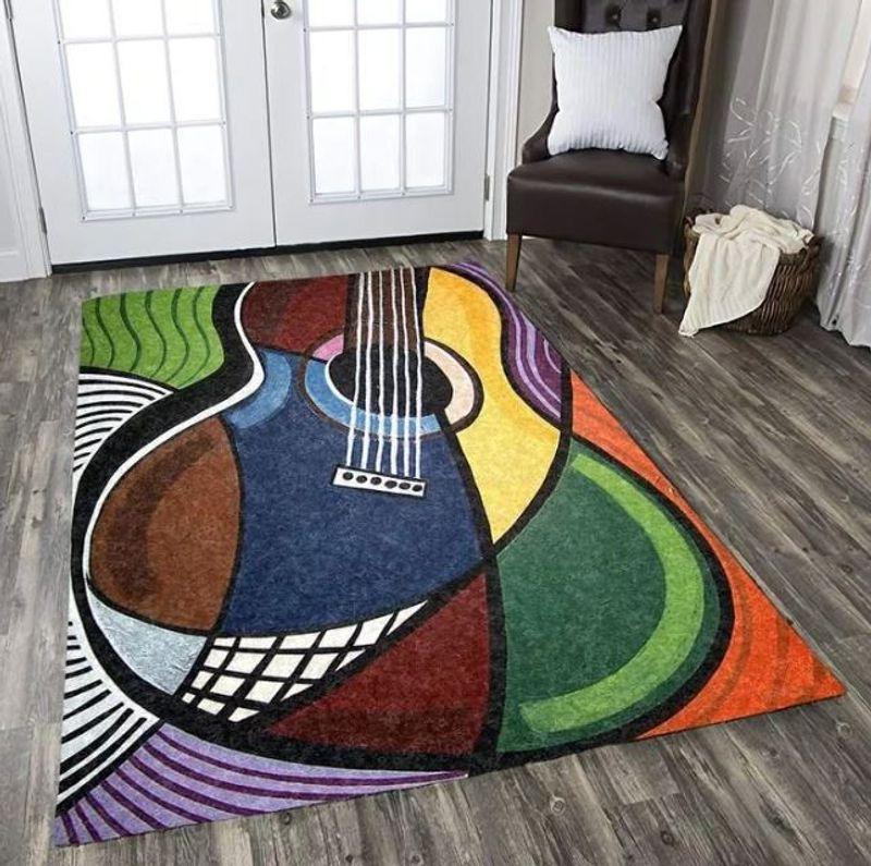 Colorful Abstract Guitar Rectangle Limited Edition Rug 2 Colorful Abstract Guitar Rectangle Limited Edition Rug
