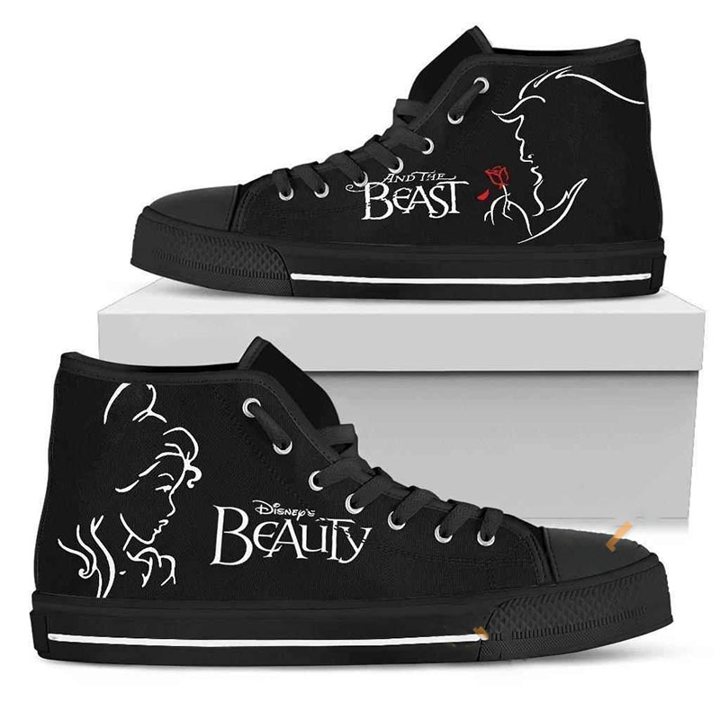 3D Beauty And The Beast High Top Shoes