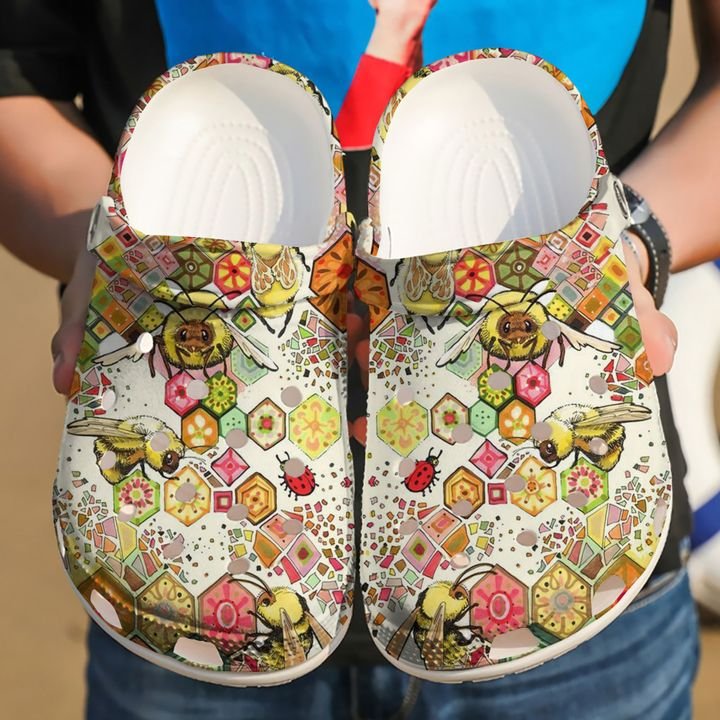 Bee Colourful Bees Crocs Clog Shoes 7 Bee Colourful Bees Crocs Clog Shoes
