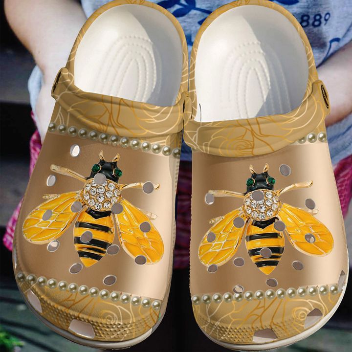 Bee Golden Crocs Clog Shoes