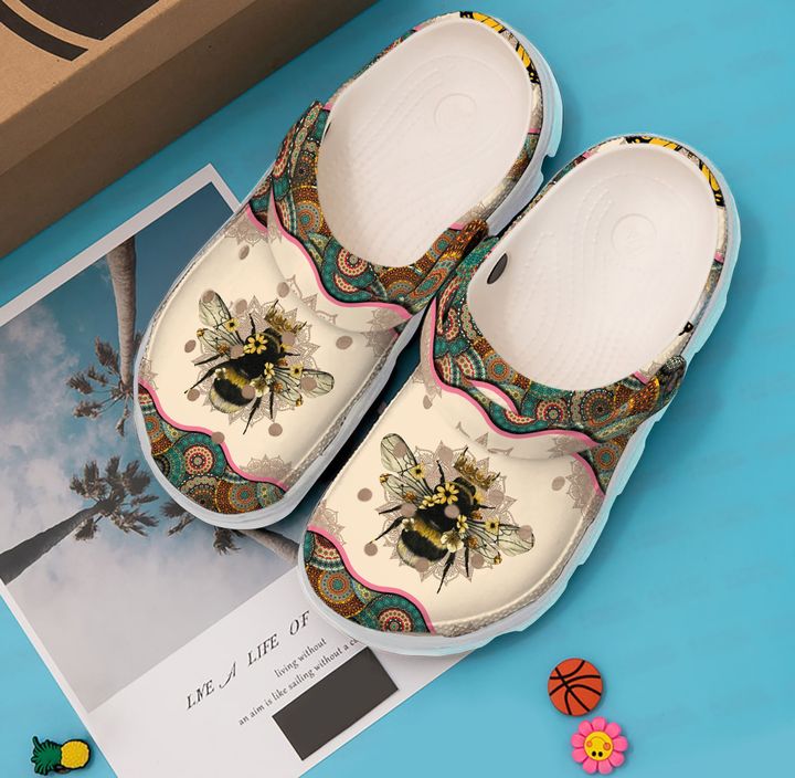 Bee Mandala Crocs Clog Shoes