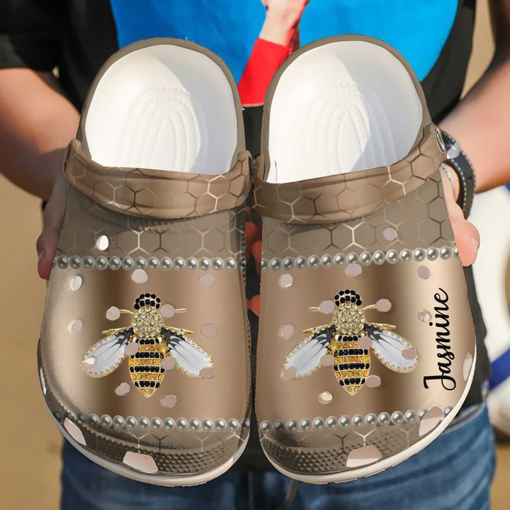 Bee Personalized Gems Crocs Clog Shoes