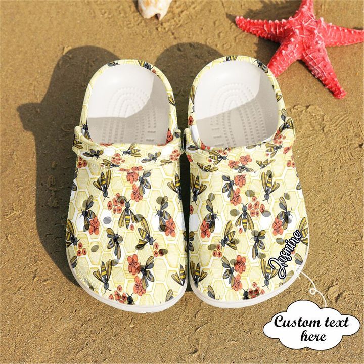 Bee Personalized Pattern Crocs Clog Shoes