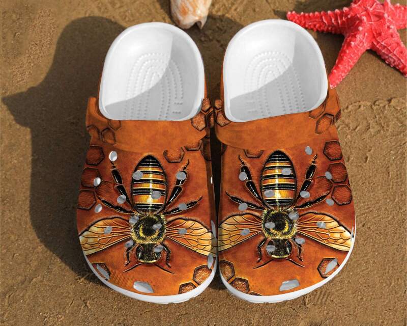 Bee Texture Gift For Lovers Hippie Unisex Crocs Clog Shoes