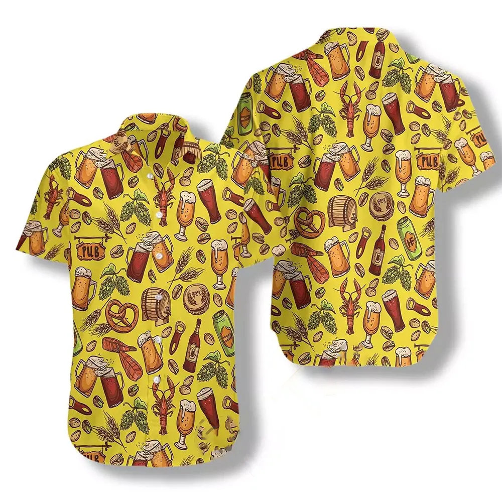 Beer Yellow Hawaiian shirts
