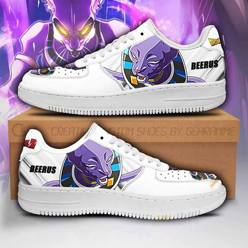 Beerus Custom Dragon Ball Z Anime Nike Air Force Shoes