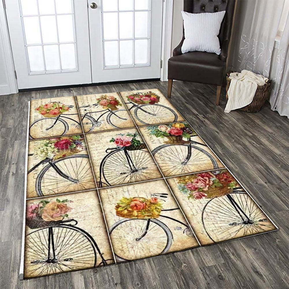 Vintage Bicycle Flowers Basket Limited Edition Rug