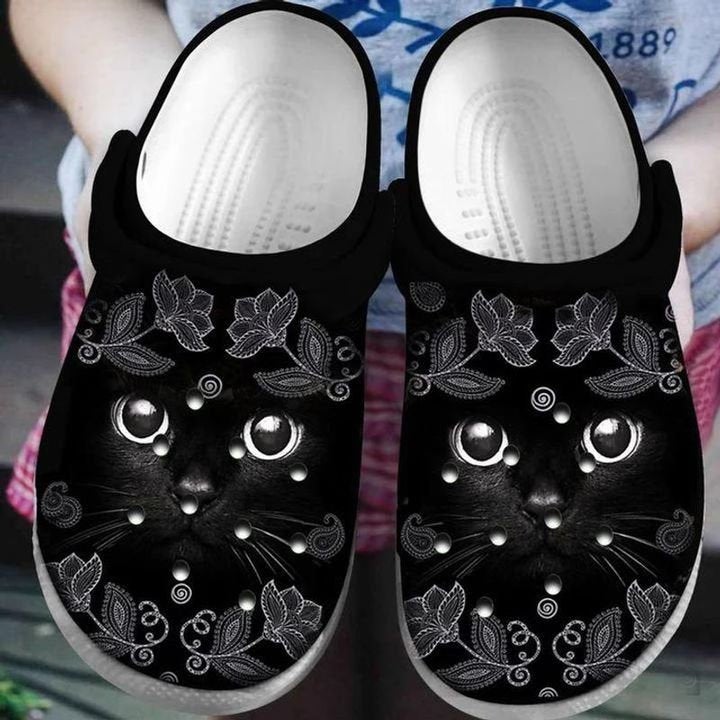 Black Cat Lovers Crocs Clog Shoes