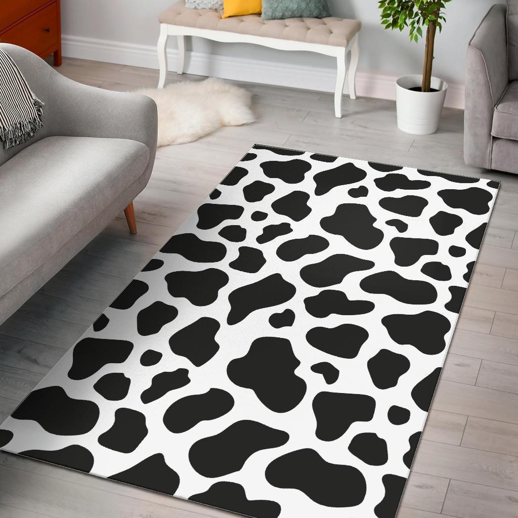 Black Cow Pattern Print Area Limited Edition Rug 5 Black Cow Pattern Print Area Limited Edition Rug