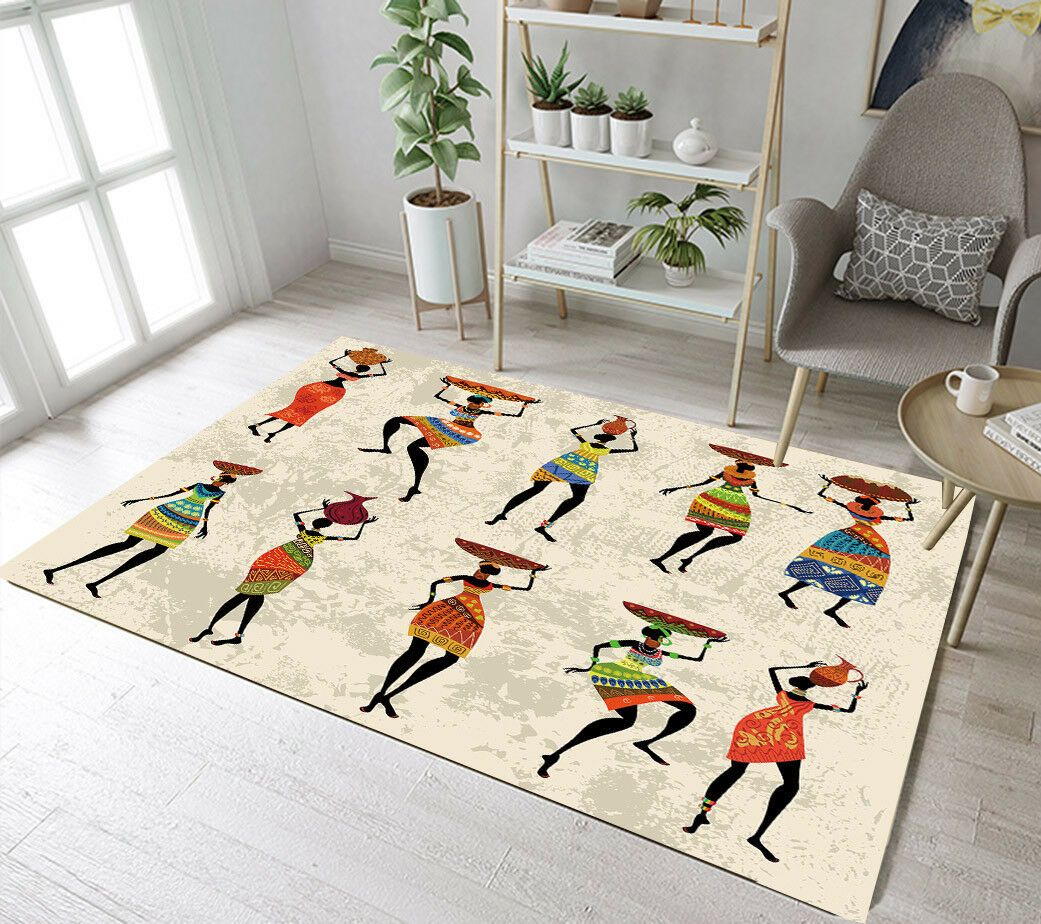 African Girls Traditional Dresses Limited Edition Rug