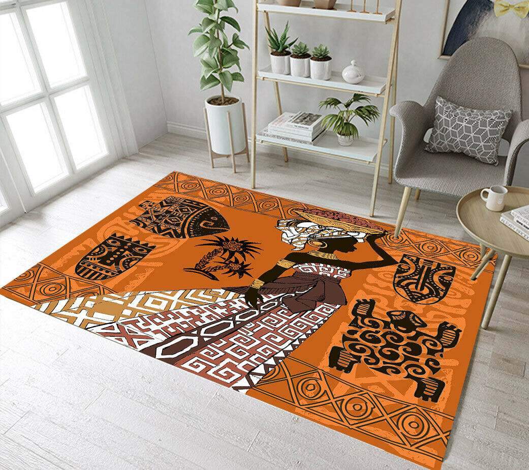 Beautiful African Girl Masks & Ornaments Limited Edition Rug