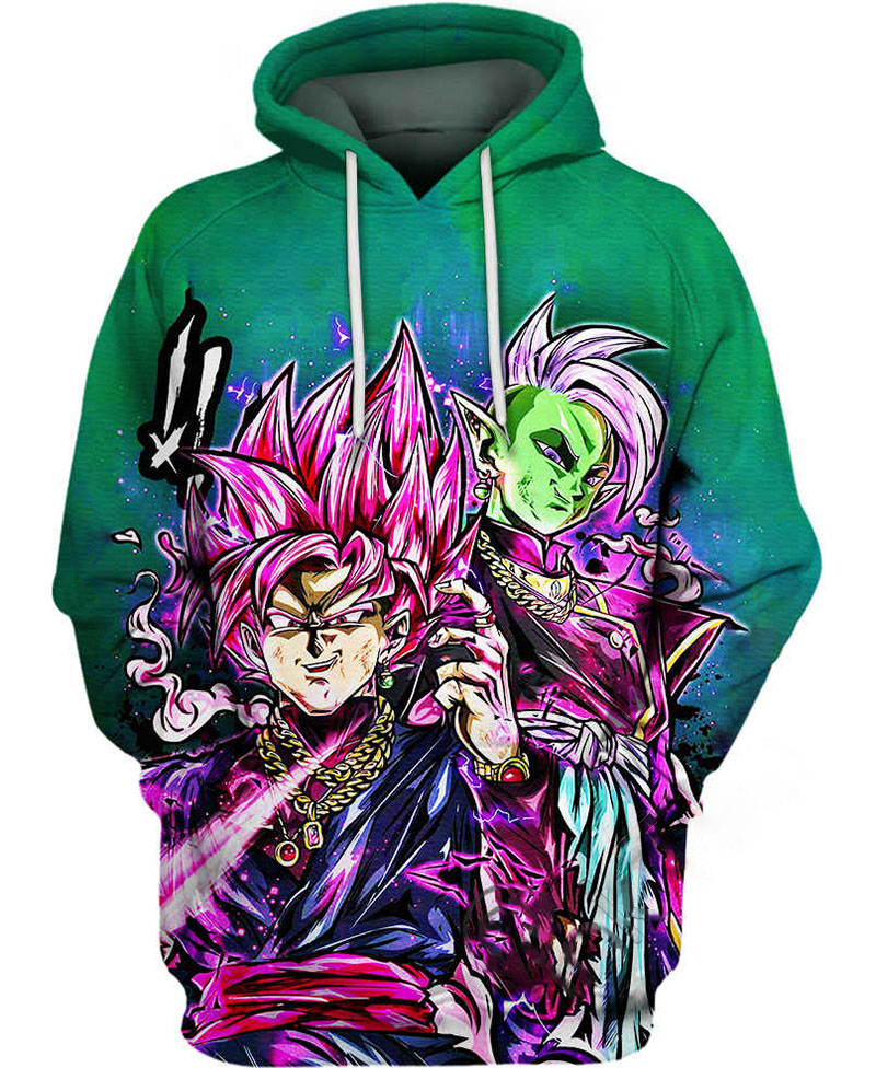 Black Goku And Zamasu Hoodie 3D