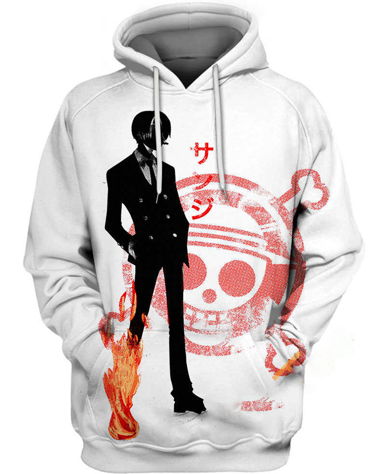 Black Ink Sanji Hoodie 3D 1 Black Ink Sanji Hoodie 3D