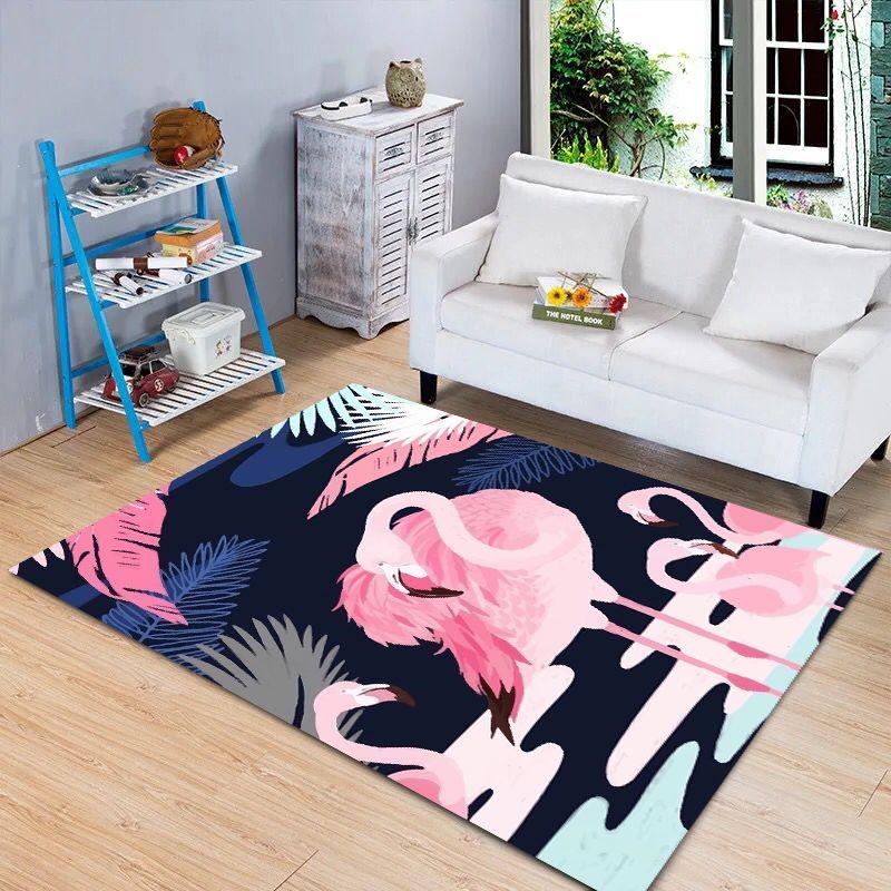 Black Pink Flamingo Rectangle Limited Edition Rug 8 Black Pink Flamingo Rectangle Limited Edition Rug