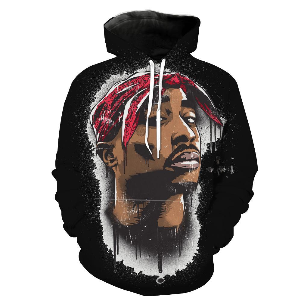 Black Tupac Hoodie 3D 2 Black Tupac Hoodie 3D