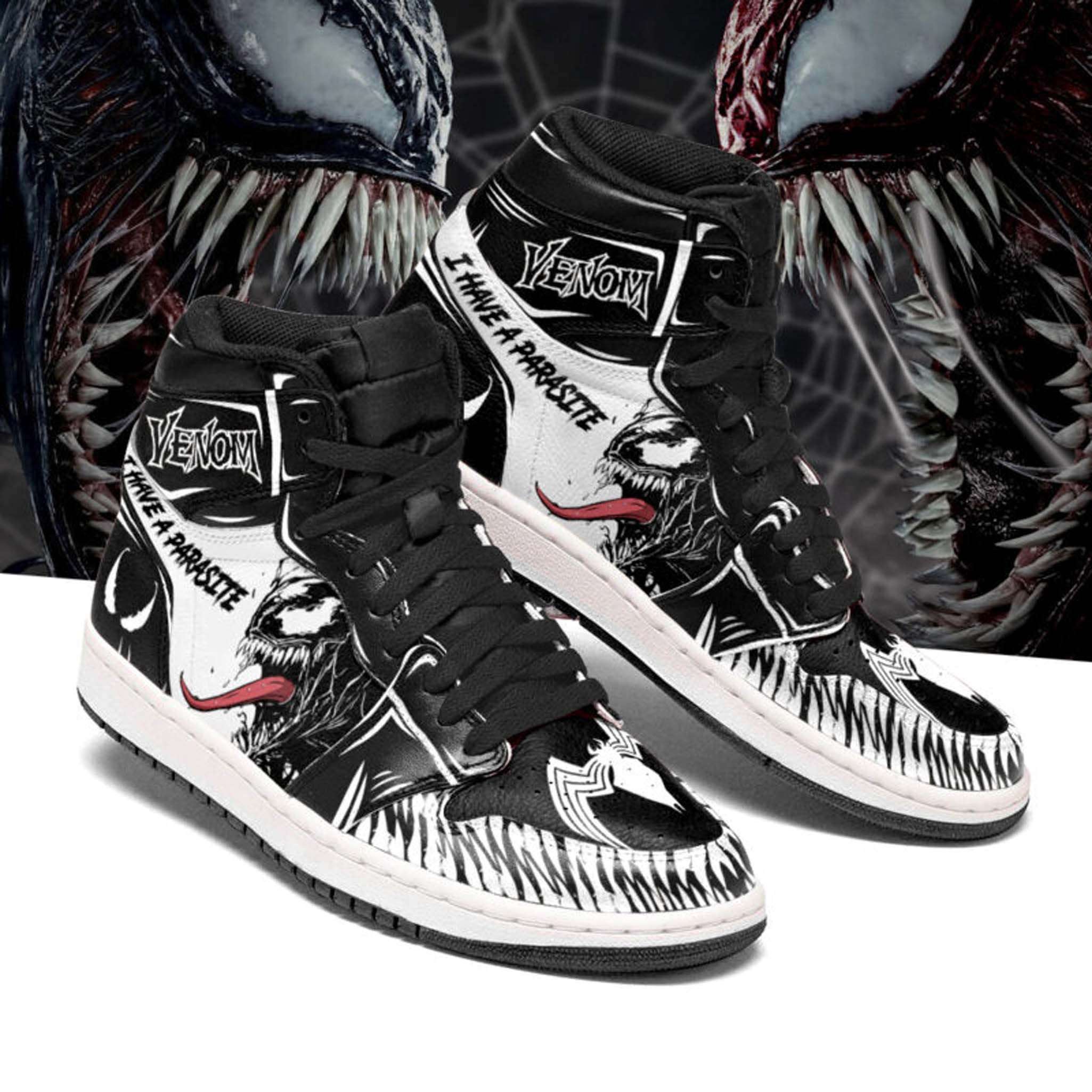 Black Venom I Have A Parasite Carnage Air Jordan Shoes 4 Black Venom I Have A Parasite Carnage Air Jordan Shoes