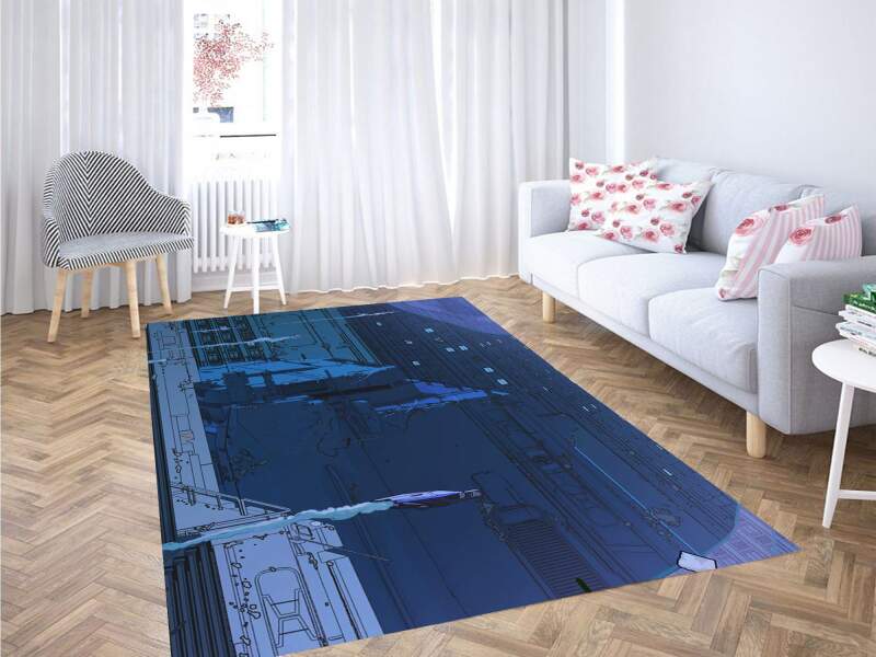 Blade Runner Building Blue Carpet Rug 1 Blade Runner Building Blue Carpet Rug