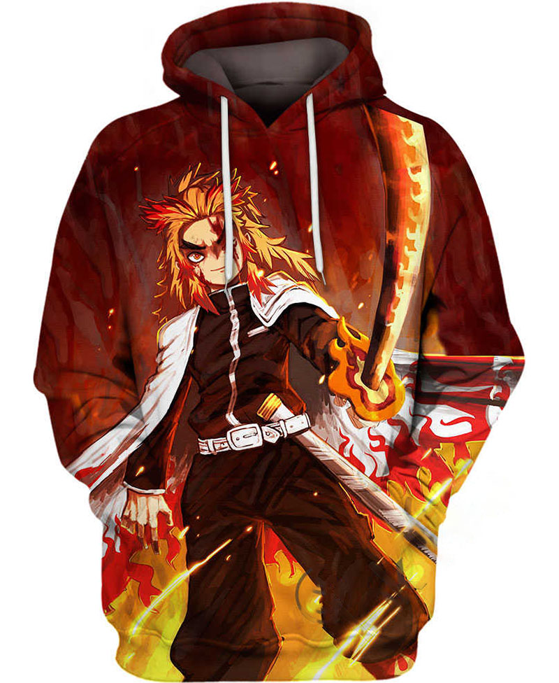 Blooming Flame Undulation Hoodie 3D