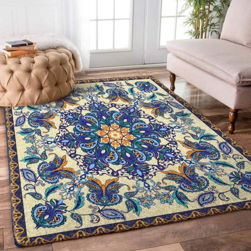 Blue Floral Limited Edition Rug 7 Blue Floral Limited Edition Rug
