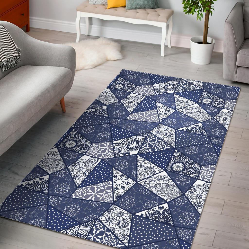 Blue Islamic Patchwork Seamless Pattern Limited Edition Rug