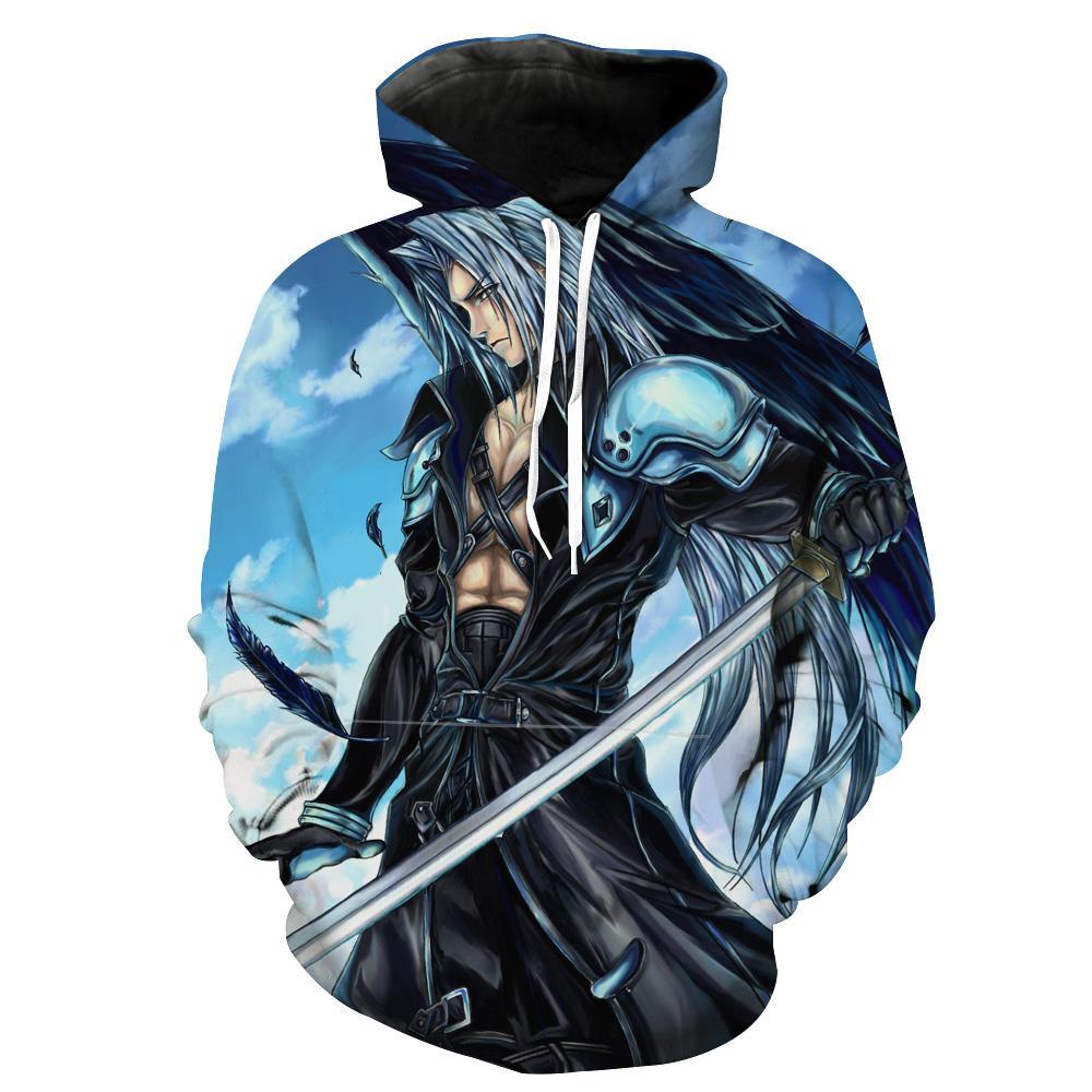 Blue Sephiroth Final Fantasy Gaming Hoodie 3D 1 Blue Sephiroth Final Fantasy Gaming Hoodie 3D