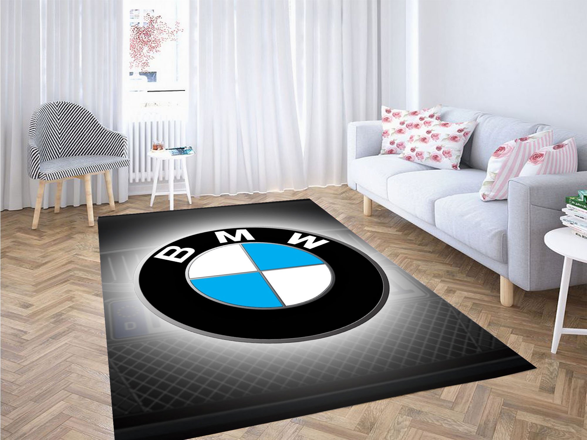 Bmw Logo Car Metal Carpet Rug