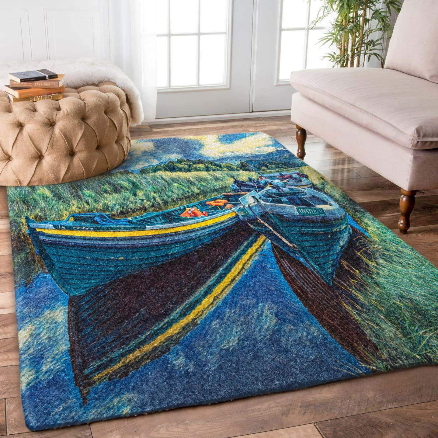 Boat Acrylic Painting Limited Edition Rug