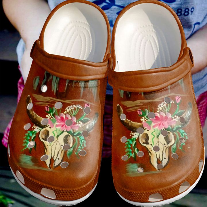 Boho Floral Skull Crocs Clog Shoes 10 Boho Floral Skull Crocs Clog Shoes