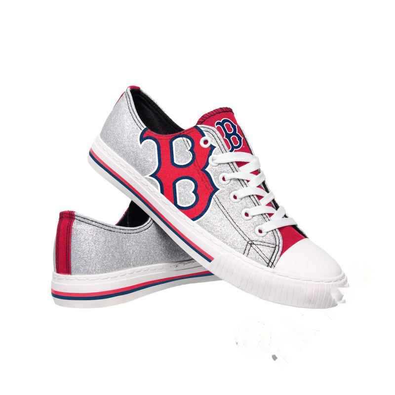 Boston Red Sox MLB Glitter Background Low Top Shoes 5 Boston Red Sox MLB Glitter Background Low Top Shoes