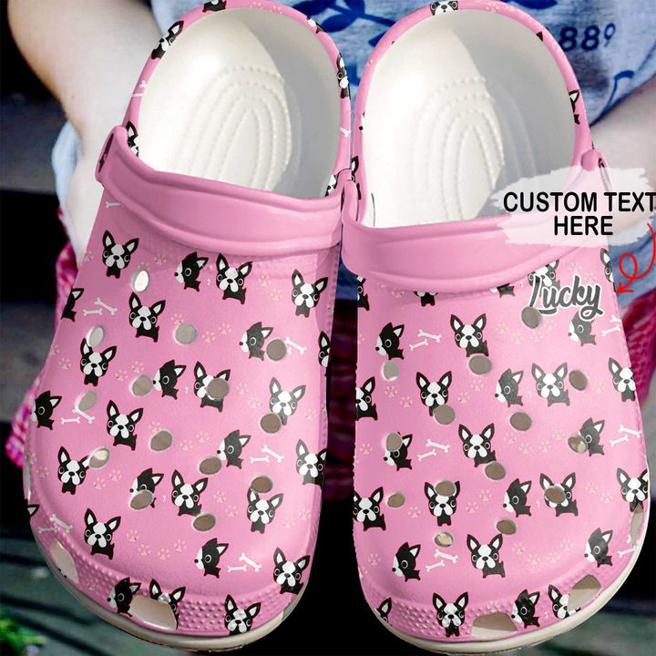 Boston Terrier Personalized Pattern Crocs Clog Shoes